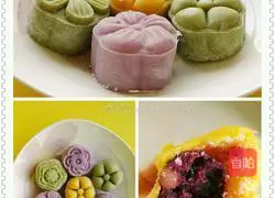 Snow Skin Mooncake (Purple Sweet Potato, Pumpkin Matcha) Recipe Illustration 1