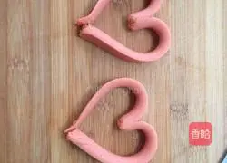 Illustration of how to make toast, ham and love fried eggs 2