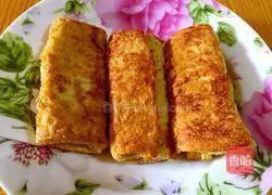 Illustration of how to make ham toast burrito 12