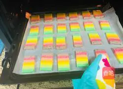 Illustration of how to make rainbow cookies 12