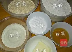 Illustration of how to make oatmeal and coconut cookies 1