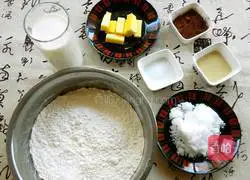 Illustration of how to make two-color toast 1