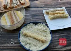Illustration of how to make golden toast sticks 3