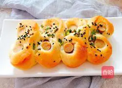 Illustration of how to make green onion sesame ham bread 12