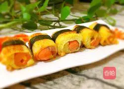 Illustration of how to make seaweed sausage toast rolls 1