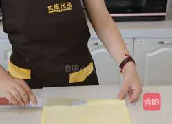 Illustration of how to make meat floss salad rolls 16
