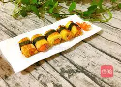 Illustration of how to make seaweed sausage toast rolls 7