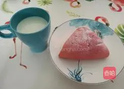 Illustration of how to make bean paste mochi and dragon fruit bread 18