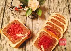 Illustration of how to make three-color toast 17