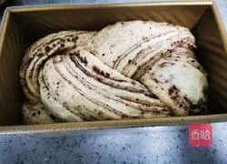 Illustration of how to make bean paste marble toast 24