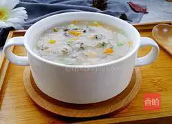 Illustration of how to make moon cake porridge 7