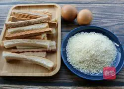 Illustration of how to make golden toast sticks 1