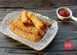 Illustration of how to make golden toast sticks 8