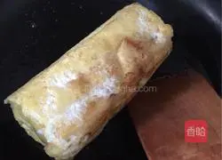 Illustration of how to make toast, ham and egg rolls 8