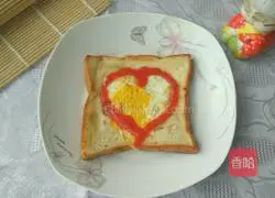 Illustration of how to make fried eggs on toast (solid) 3