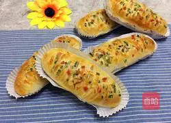 Illustration of how to make chive cheese bread 20