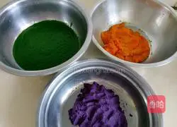 Illustration of how to make colorful hair cakes 1