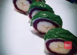 Illustration of Banana Purple Sweet Potato Toast Matcha Rolls 3