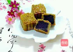 Illustration of how to make purple sweet potato mooncakes 15