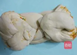 Illustration of how to make chives and meat floss toast 15