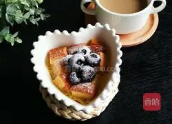 Illustration of how to make custard toasted bread pudding 6