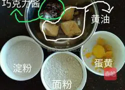 Illustration of how to make butter chocolate sauce cookies 1