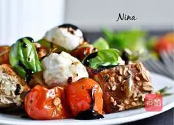 Toasted Croutons with Cherry Tomato Salad Recipe Illustration 7