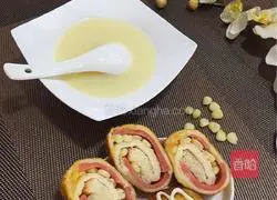 Toast ham and eggs Illustration of how to make a roll 10