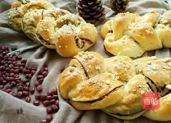 Illustration of how to make bean paste and crispy braided bread 14