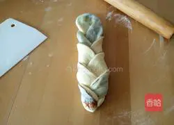 Illustration of how to make bean paste and crispy braided bread 9