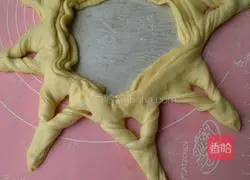 Illustration of how to make hand-shredded flower bread 12