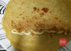Illustration of how to make meat floss egg pancake 7