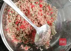 Illustration of how to make red cake sesame bread 2