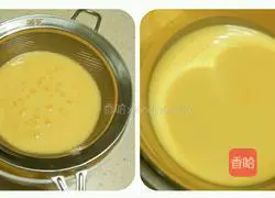 Illustration of how to make egg tarts (crust and liquid) 6