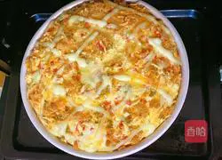 Illustration of how to make 8-inch chiffon cake with oil-free fried ham and floss 7