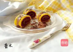 Purple Sweet Potato Egg Illustration of how to make a roll 12