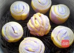 How to make pumpkin and purple potato double-color rolls Illustration 17