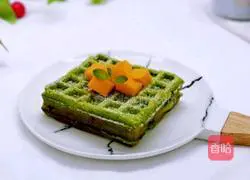 Illustration of how to make delicious waffles with green sauce 1