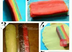 Illustration of how to make rainbow cookies 7