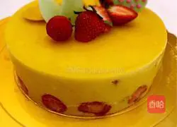 Mango Strawberry Mousse Cake Recipe Illustration 8