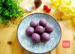 Illustration of how to make milky purple sweet potato filling 8