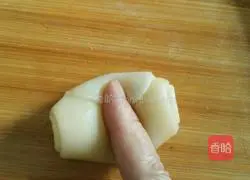 Illustration of how to make bean paste open cake 9