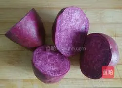 Illustration of how to make yogurt and purple sweet potato 2