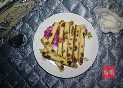 Illustration of how to make raisin biscuit bars 14