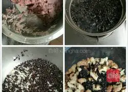 Illustration of how to make black bean and walnut porridge 3