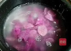 Illustration of how to make purple sweet potato porridge 4