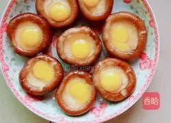 Illustration of making mushroom egg tart 2