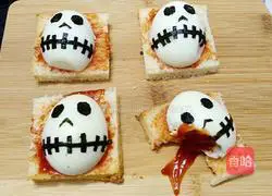 Illustration of how to make skull toast 11