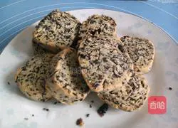 Illustration of how to make black sesame and seaweed biscuits 10