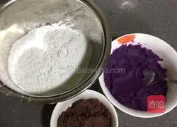 Illustration of how to make purple potato and bean paste dumplings 1